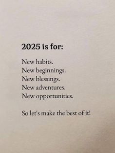 a white sheet with the words, 205 is for new babies, new beginnings, new adventures, new opportunities, and new opportunity