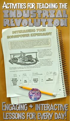 an instruction book for teaching the industrial revolution with information about how to build a boat