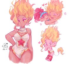 some very cute cartoon characters with blonde hair