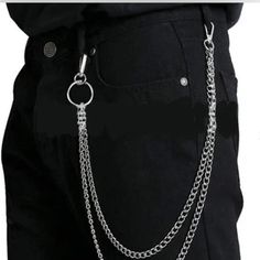 Chain Wallet. Big Ring Key Chain Metal Wallet Chain Silver Hiphop Hook Trousers Pant Waist Link Belt Gothic K- Pop 18” To 23” Leather Pant Chain, Ring Bracelet Chain For Men, Jeans With Chains Hanging, Black Jeans Chains, Chains For Belt, Short Wallet Chain, Belt Loop Chain, Silver Belt Chain, Chain On Pants