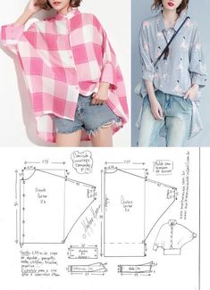 two pictures of different types of clothing