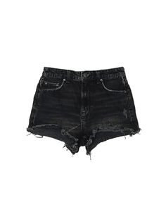 Zara Denim Shorts Size: 4 Bottoms - used. 100% Cotton | Zara Denim Shorts: Black Bottoms - Size 4 Cute Cheap Zara Bottoms, Black Shorts Jeans, Distressed Washed Black Mid-rise Bottoms, Mid-rise Washed Black Bottoms With Frayed Hem, Black Mid-rise Washed Bottoms, Black Washed Mid-rise Bottoms, Edgy Washed Black Denim Bottoms, Edgy High Waist Medium Wash Bottoms, Washed Black Denim Bottoms With Frayed Hem