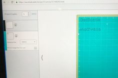 a computer screen with a blue cutting mat on the left side and a green cutting mat on the right side