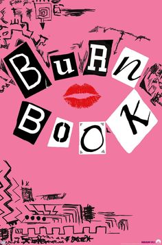 a pink background with black and white letters that spell out the word burd book