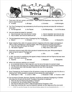 the thanksgiving trivia is shown in black and white