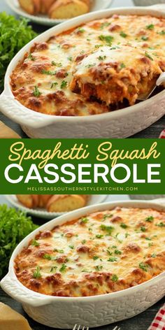 This scrumptious Spaghetti Squash Casserole is a low-carb riff on baked spaghetti that the whole family will love. It features tender spaghetti squash layered with a rich Italian sausage tomato sauce and mozzarella cheese. Once baked, enjoy it with your favorite side dishes for a delicious and comforting meal.