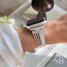 "🔥 FLASH CLEARANCE SALE: -50% OFF DISCOUNT & FREE SHIPPING 🔥 🛍️ADD 2 OR MORE BANDS TO CART TO GET 65 OFF! ENTER CODE: BANDS4 Elevate your Apple Watch style with the Mio Metal Band, expertly crafted for both comfort and elegance. Adorned with sparkling cubic zirconia crystals, it's available in four exquisite finishes: Gold, Rose Gold, Silver, and Gloss Black. Experience the perfect blend of luxury and comfort! S T RA P ∙ M A T E R I A L *  316L Stainless Steel with Cubic Zirconia crystals B U Modern Watch Band Accessories As Gift, Modern Silver Band Watch, Modern Silver Watches, Silver Bracelet Strap Apple Watch Band, Silver Apple Watch Bracelet Strap Band, Gold Watch Band, Apple Watch Style, Dainty Watch, Black Experience