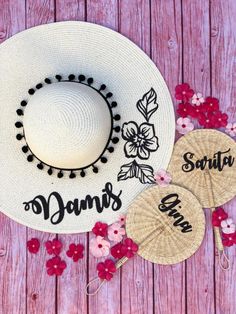 This listing is for a Floppy Hat written on High Durable Vinyl. To see all the listings for items in my store, you can click below: https://etsy.me/2wfDgp4 These are perfect for your next vacation, bridal party, honeymoon, weekend getaway or any especial event. 🏝HOW TO ORDER🏝 ⛱Choose Hat color And Trim Type ⛱Vinyl Color ⛱Date needed by ⛱Personalization wording details I will write the hat with the exact spelling and capitalization you have provided, so please triple check your selections and t Whimsical Adjustable Straw Hat For Summer, Whimsical Brimmed Sun Hat For Summer, Fun White Hats For Beach Season, Whimsical Straw Hat For Beach In Summer, Fun White Hat For Beach Season, Whimsical Straw Hat For Summer Beach, Fun White Beach Season Hats, Summer Brimmed Hat As Gift, Summer Brimmed Hat As A Gift