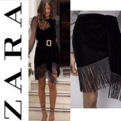 Blogger’s Favorite Zara Velvet Mini Fringe Tassel Skirt. More Of A Midi Skirt With Tassel Added Medium Brand New Part Of Tag Missing Retail: 89.00 Questions Welcome Next Day Shipping. Reach Out If You Need Faster Shipping, I Can Do Same Day If It’s Early Enough And I Am Not At Work Yet Reasonable Offers On This Will Be Accepted Summer Chic Mini Skirt With Tassels, Chic Summer Mini Skirt With Tassels, Chic Fringe Mini Skirt For Party, Trendy Tasseled Bottoms For Party, Black Bottoms With Tassels For Night Out, Trendy Party Bottoms With Tassels, Night Out Fringe Mini Skirt, Fall Party Bottoms With Tassels, Chic Skirt With Tassels For Night Out