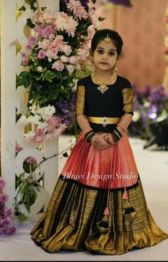 Pattu Langa Designs For Kids, Baby Pattu Langa Designs, Kids Lehenga Blouse Designs, Pattu Langa Blouse Designs, Kids Pattu Langa Designs, Lehenga Designs For Kids, Kids Lehenga Designs, Langa Blouse For Kids, Pattu Pavadai Kids