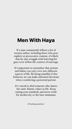 an advertisement with the words men with haya in black and white, on a gray background