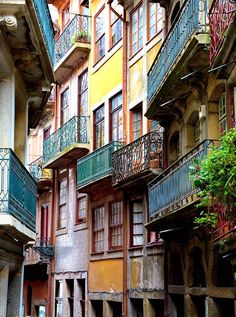 an old building with balconies and balconyes