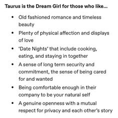 the poem taurus is the dream girl for those who like