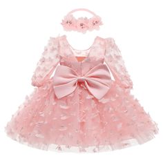 Introducing the Baby Girl Special Occasion Dress, the perfect outfit to make your little one shine on her big day! Whether it's a birthday party, a wedding, or any special occasion, this dress is designed to make her look adorable and feel comfortable.🌟 Made with quality materials, this dress is soft, lightweight, and gentle on your baby's delicate skin. The premium craftsmanship ensures durability, so it can be cherished as a keepsake for years to come.🌸 The dress features a beautiful bodice that adds an elegant touch. The skirt is ethereal and twirl-worthy, making your baby girl feel like a princess. ✨ The attention to detail is what sets this dress apart. Delicate applique butterflies adorn the dress, adding a charming finishing touch. The belted waistline and headband give it a sweet Lace Baby Dress, Birthday Princess Dress, Toddler Princess Dress, Birthday Tutu Dress, Baby Girl Princess Dresses, Princess Tutu Dress, Girls Tulle Dress, Girls Special Occasion Dresses