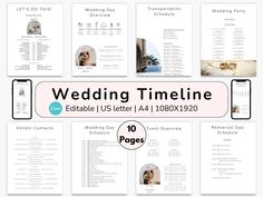 the wedding time line is displayed in this image