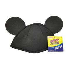 Disney Mickey Mouse Hat Black Novelty Costume Hats And Headpieces For Themed Events, Black Themed Costume Cap, Fun Black Hat For Costume Party, Fun Black Adjustable Costume Hats And Headpieces, Themed Black Cap Costume Hat, Fun Black Costume Accessories For Cosplay, Black Plastic Halloween Costume Accessories, Novelty Black Plastic Costume Accessories, Black Novelty Costume Cap