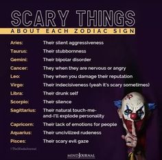 the scary things about each zodiac sign are in this poster, and it's important to know