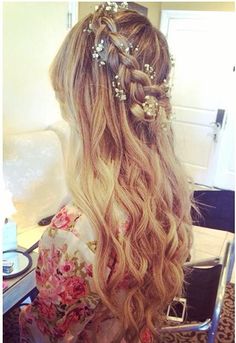 beautiful bridal hair. Braids Curls, Wedding Hairstyles And Makeup, Beautiful Bridal Hair, Bridal Braids, Flowers In Her Hair, Bohol, Good Hair Day, Wedding Hair And Makeup, Hair Envy