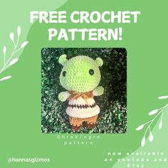 a crocheted stuffed animal is shown with the caption free crochet pattern