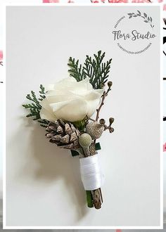 Winter Wedding Wrap - Get all your supplies met with just one simple click to visit. Act IMMEDIATELY! Winter Wedding Corsage, Winter Boutineer, Christmas Wedding Boutonniere, Pine Wedding Bouquet, Rustic Winter Wedding, Winter Bouquet