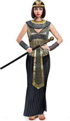 Embrace regal elegance in this Queen Cleopatra costume. With a magnificent gown and iconic headdress, this ensemble embodies the majesty of ancient Egypt. Perfect for Halloween or themed events, seize the spotlight as the legendary Queen of the Nile. Adult Princess Costume, Regal Elegance, Halloween Costumes For Couples