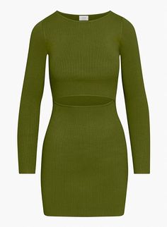 CUTOUT KNIT LONGSLEEVE MINI DRESS - Longsleeve knit sweater dress Longsleeve Mini Dress, Boxy Dress, Tiny Dress, Criss Cross Dress, Aritzia Dress, Womens Wrap Dress, Rib Stitch, Micro Skirt, Lounge Dress