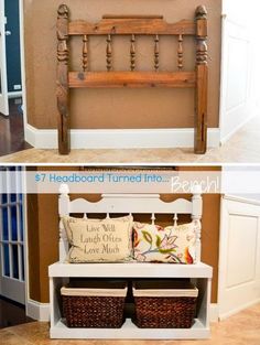 Entryway Bench Diy, Diy Entryway Bench, Diy Entryway, Home Remodeling Diy, Diy Headboard