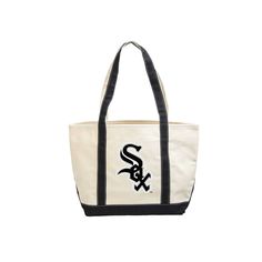 Pack all the essential items you need for the day in this Chicago White Sox tote bag. Made from durable canvas fabric, its contrasting trim and straps make the Chicago White Sox logo more noticeable. There's plenty of room in the open compartment to store small stuff, and long handles provide a comfortable carrying position.Pack all the essential items you need for the day in this Chicago White Sox tote bag. Made from durable canvas fabric, its contrasting trim and straps make the Chicago White Black Canvas Bag With Embroidered Logo, Black Rectangular Canvas Bag With Canvas Lining, Casual Tote Bag With Embroidered Logo, Sporty Canvas Bag With Large Capacity, Black Functional Canvas Bag With Canvas Lining, Large Capacity Sporty Canvas Bags, Black Duck Canvas Travel Bag, Sporty Canvas Tote Bag For Everyday Use, Black Rectangular Bag With Embroidered Logo