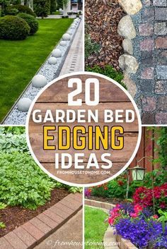 garden bed edging ideas with text overlay