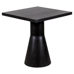 a black square table on a white background