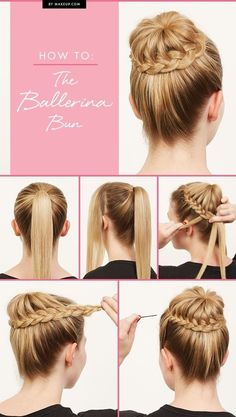 Ballerina Bun Updo Tutorial Sanggul Modern, Popular Haircuts, Braided Hairstyles Updo, Penteado Cabelo Curto, Hair And Beauty, Braided Bun, Hair Updo, Braided Updo, Long Hairstyles