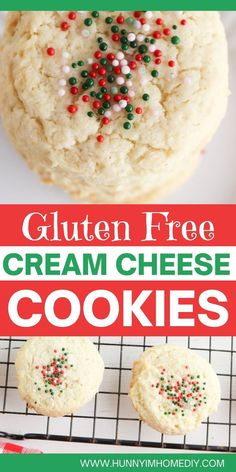 gluten - free cream cheese cookies with sprinkles on top and bottom