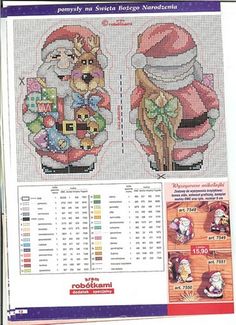 a cross stitch pattern for santa and mrs claus