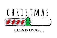 a drawing of a loading bar with a christmas tree on it and the words christmas loading below