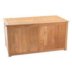 a large wooden box sitting on top of a white background