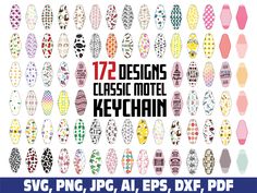 12 designs classic motel keychain svg, png, dxf