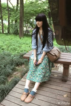 Mori Girl fashion || MonMonMori Mori Kei Fashion, Dress Impress, Forest Fashion, Forest Life, Mori Style, Tokyo Street Fashion, Kei Fashion, 일본 패션, Mori Fashion