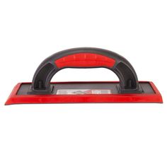 a red and black tool on a white background