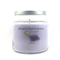 a white candle with lavender on it