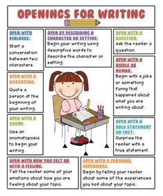 an open ended writing poster with instructions for students to use