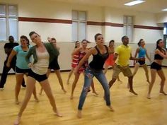 a group of people in a dance class