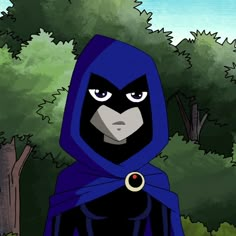 an animated image of a person wearing a blue cape