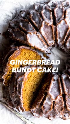 there is a bundt cake with chocolate icing on it