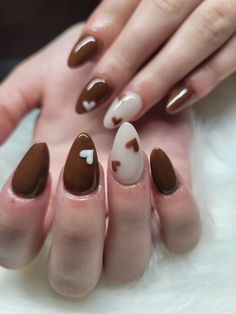 Kutek Disney, Smink Inspiration, Makijaż Smokey Eye, Almond Nails Designs, Almond Acrylic Nails, Fall Nail Art, Brown Nails