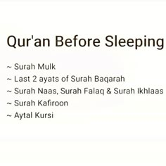 an advertisement with the words,'qun before sleeping '