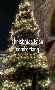 a christmas tree with the words christmas is so comforting