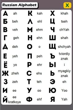 the russian alphabet is shown in this screenshote screen capture from an iphone phone