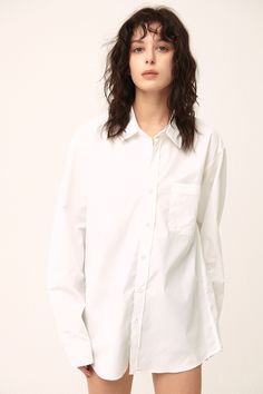 Arden Oversized Shirt (15colors) Oversized Gender-neutral shirt Product Specification 80% Polyester 20% Cotton Professional Clean Only / Do Not Tumble Dry Model's height is 6กว 8กศ (175cm) Bust 31in Waist 23in Hip 34in and wearing M/L Made in Korea Trendy Solid Shirt For Everyday, Oversized Cotton Shirt In Effortless Style, Oversized Plain Shirt For Spring, Classic Plain Everyday Shirt, Classic Plain Shirt, Classic Plain Shirt For Everyday, Plain Oversized Spring Shirt, Classic White Oversized Shirt, White Effortless Shirt With Shirttail Hem