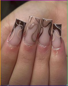 This post lists ideas for Valentine's Day Nails. If you are doing something special for Valentine's Day, why not decorate your nails with... Acrylic Nails For New York, Nail Inspo Square Long, New York Nails, Carcase Iphone, Brown Acrylic Nails, Brown Nail, Brown Nails Design, Girly Acrylic Nails, Her Nails