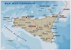 a map of the region of siclia